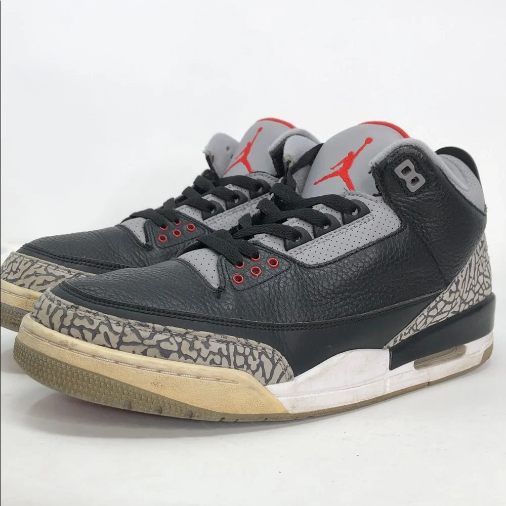 Nike Air Jordan 3 Retro 2018 Black Cement 854262-001 Men’s Sneakers - Size 12 - Picture 6 of 14